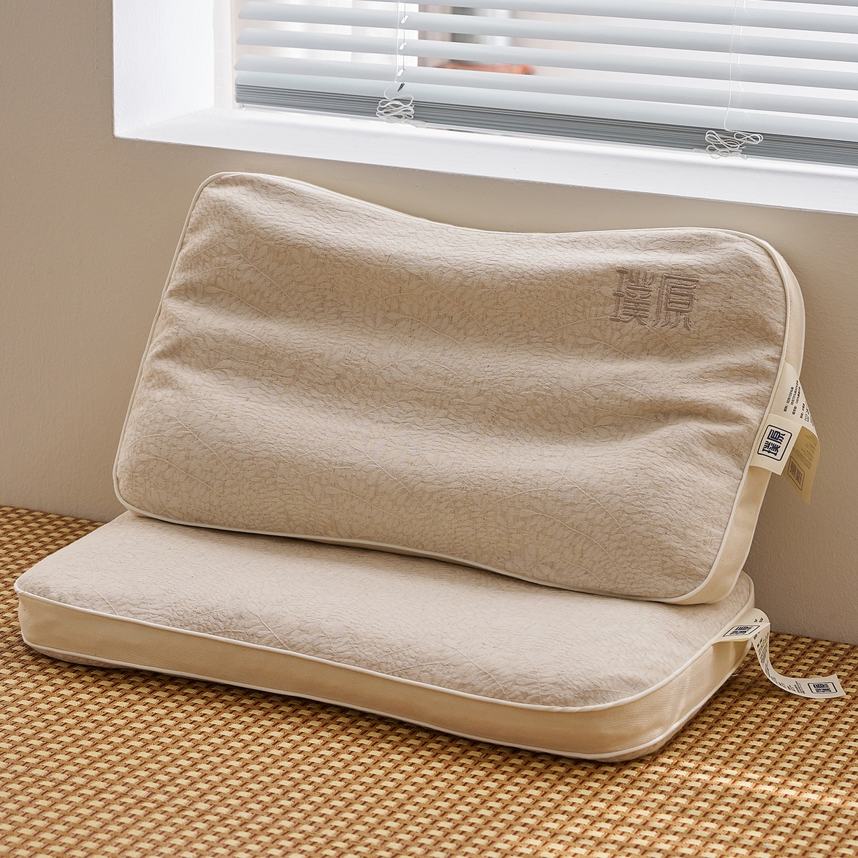 91家纺网 家纺一手货源 找家纺 （总）乐可 2025新款棉麻黑苦荞璞原面包枕荞麦枕头枕芯