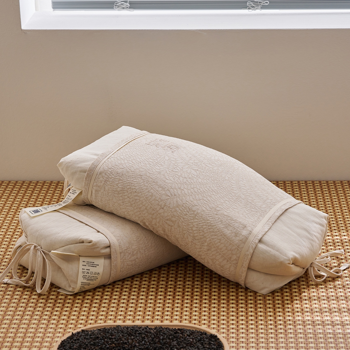 91家纺网 家纺一手货源 找家纺 （总）乐可 2025新款棉麻黑苦荞璞原糖果枕荞麦枕头枕芯