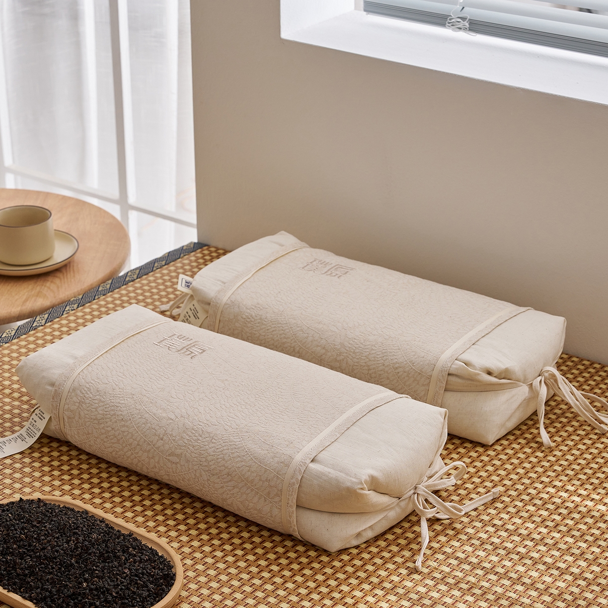 91家纺网 家纺一手货源 找家纺 （总）乐可 2025新款棉麻黑苦荞璞原糖果枕荞麦枕头枕芯