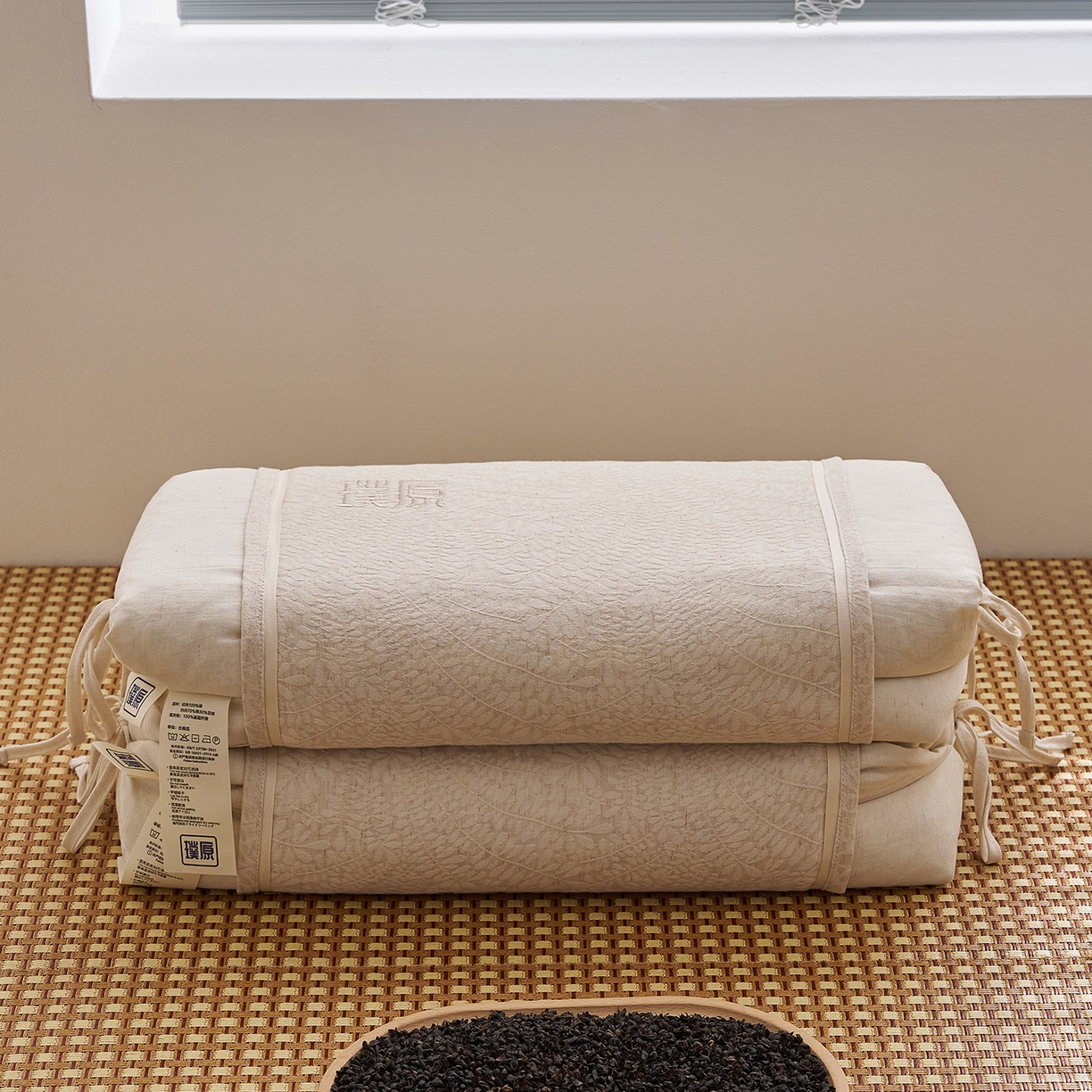 91家纺网 家纺一手货源 找家纺 （总）乐可 2025新款棉麻黑苦荞璞原糖果枕荞麦枕头枕芯