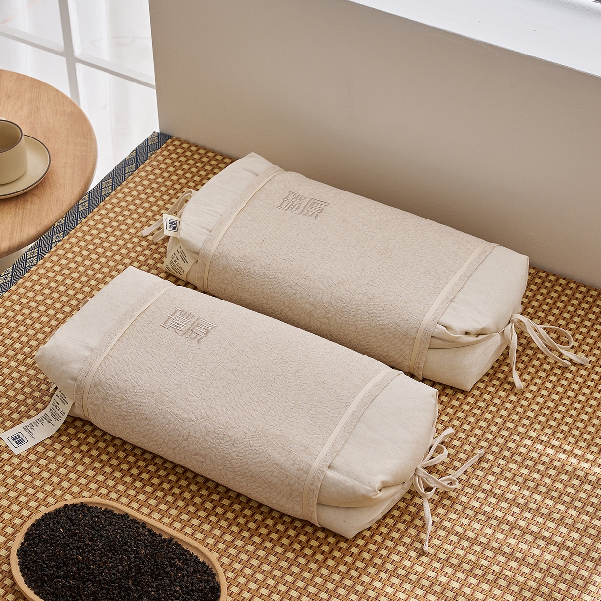 91家纺网 家纺一手货源 找家纺 （总）乐可 2025新款棉麻黑苦荞璞原糖果枕荞麦枕头枕芯