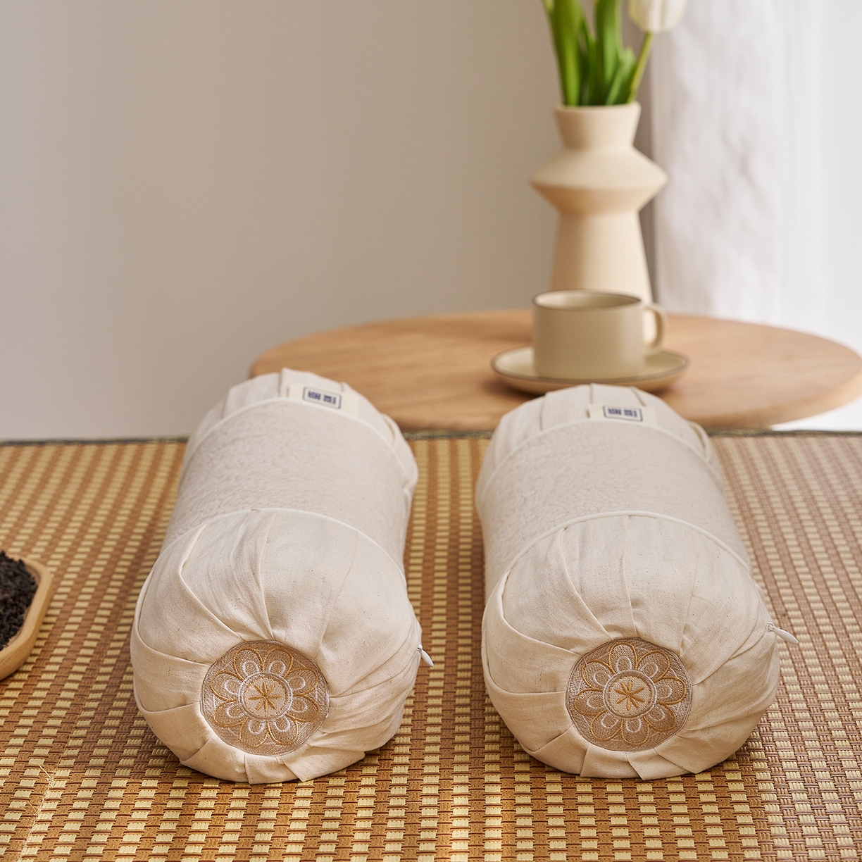 91家纺网 家纺一手货源 找家纺 （总）乐可 2025新款棉麻黑苦荞璞原圆柱枕荞麦枕头枕芯