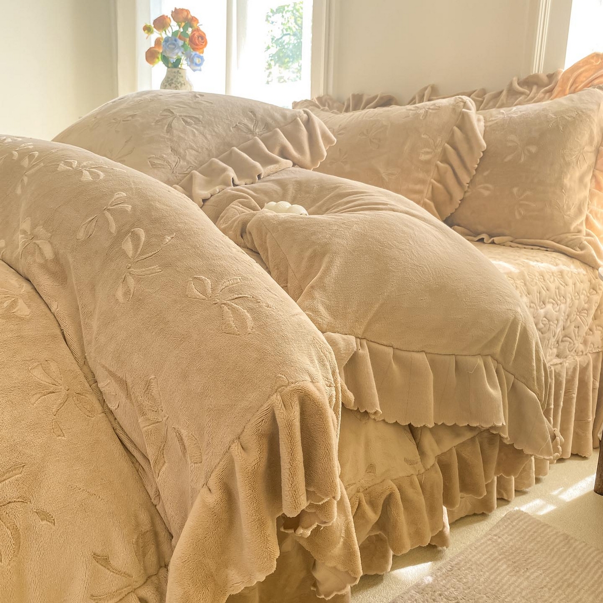 91家纺网 家纺一手货源 找家纺 （总）慕希家纺 2025新款高克重牛奶绒夹棉床盖四件套