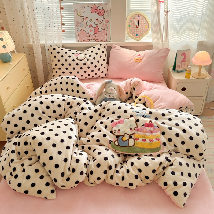 91家纺网 家纺一手货源 找家纺 （总）贝扬思家纺 2025新款高克重牛奶绒可爱系卡通毛巾绣四件套系列-小红书推荐