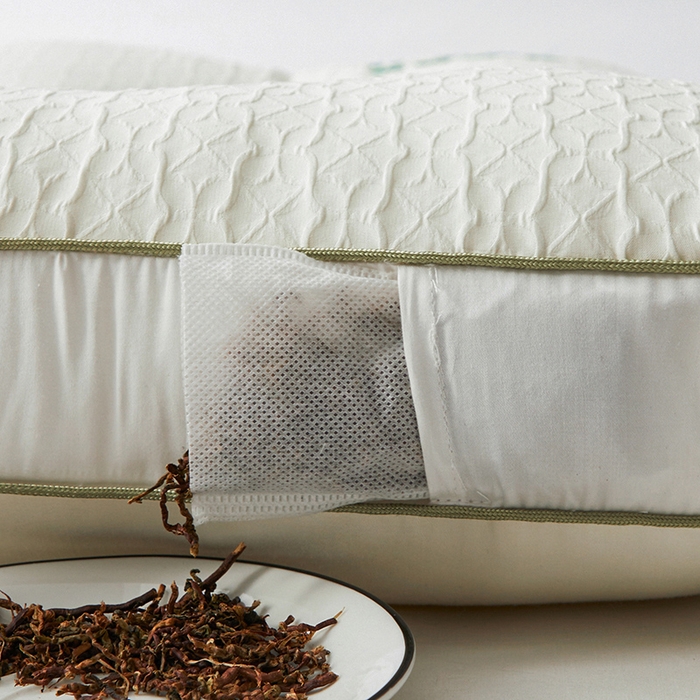 91家纺网 家纺一手货源 找家纺 （总）昕科 2025新款植萃清香茶叶枕-全棉绣花枕头茶叶包直播爆款枕芯