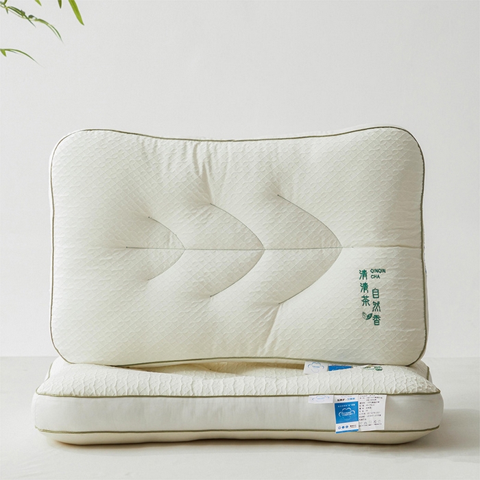 91家纺网 家纺一手货源 找家纺 （总）昕科 2025新款植萃清香茶叶枕-全棉绣花枕头茶叶包直播爆款枕芯