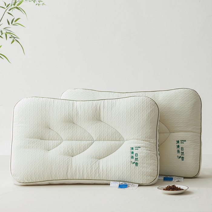 91家纺网 家纺一手货源 找家纺 （总）昕科 2025新款植萃清香茶叶枕-全棉绣花枕头茶叶包直播爆款枕芯