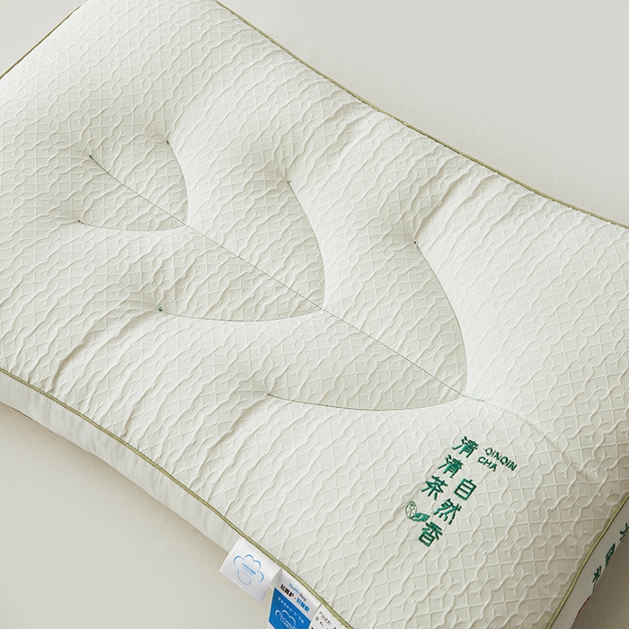 91家纺网 家纺一手货源 找家纺 （总）昕科 2025新款植萃清香茶叶枕-全棉绣花枕头茶叶包直播爆款枕芯