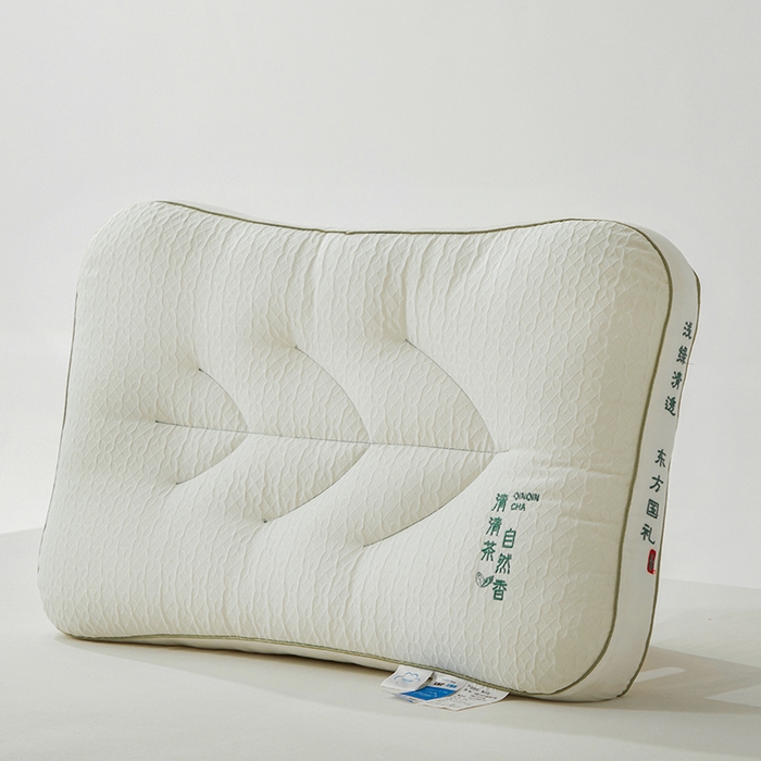 91家纺网 家纺一手货源 找家纺 （总）昕科 2025新款植萃清香茶叶枕-全棉绣花枕头茶叶包直播爆款枕芯