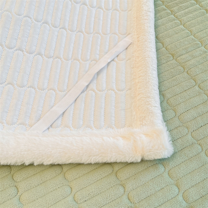 91家纺网 家纺一手货源 找家纺 喜居 2025新款宝宝牛奶绒刺绣床垫班尼狗系列 班尼狗-绿