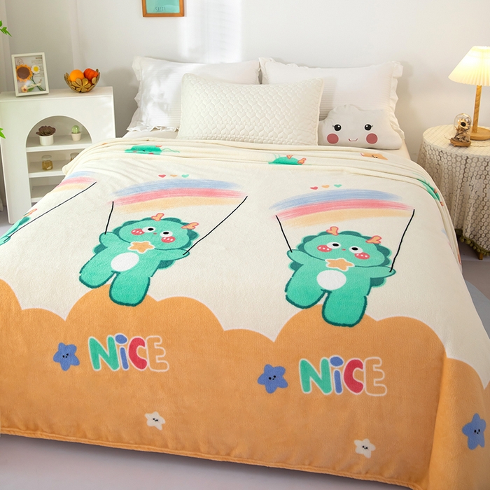 91家纺网 家纺一手货源 找家纺 （总）侨鑫 2022新款法兰绒云貂绒多功能毛毯