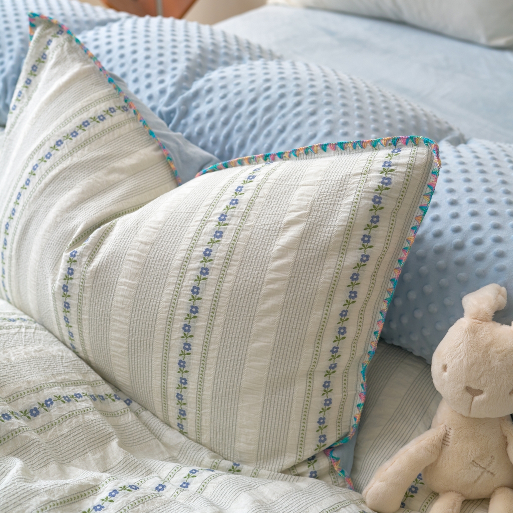 91家纺网 家纺一手货源 找家纺 （总）洋铭区（原狠狠爱） 2025秋冬新款水洗棉色织提花+豆豆绒四件套