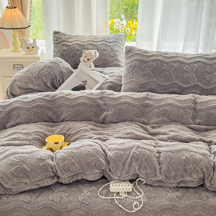 91家纺网 家纺一手货源 找家纺 老K (原美阁） 2025新款塔芙绒四件套单被套系列 灰色