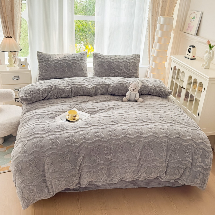 91家纺网 家纺一手货源 找家纺 老K (原美阁） 2025新款塔芙绒四件套单被套系列 灰色