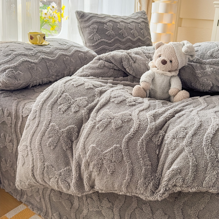 91家纺网 家纺一手货源 找家纺 老K (原美阁） 2025新款塔芙绒四件套单被套系列 灰色