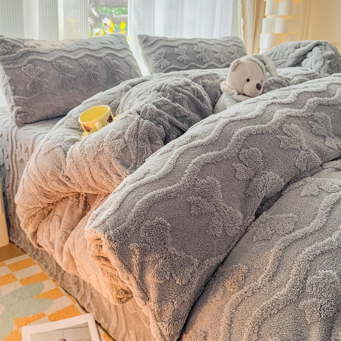 91家纺网 家纺一手货源 找家纺 老K (原美阁） 2025新款塔芙绒四件套单被套系列 灰色