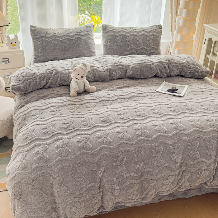 91家纺网 家纺一手货源 找家纺 老K (原美阁） 2025新款塔芙绒四件套单被套系列 灰色