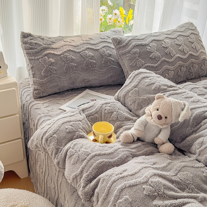 91家纺网 家纺一手货源 找家纺 老K (原美阁） 2025新款塔芙绒四件套单被套系列 灰色