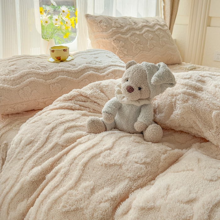 91家纺网 家纺一手货源 找家纺 老K (原美阁） 2025新款塔芙绒四件套单被套系列 奶咖