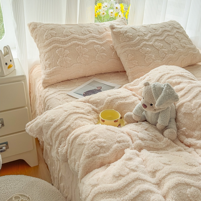 91家纺网 家纺一手货源 找家纺 老K (原美阁） 2025新款塔芙绒四件套单被套系列 奶咖