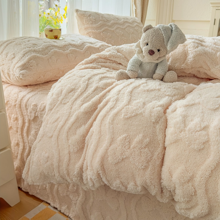 91家纺网 家纺一手货源 找家纺 老K (原美阁） 2025新款塔芙绒四件套单被套系列 奶咖