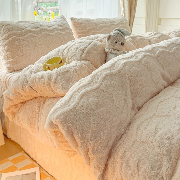 91家纺网 家纺一手货源 找家纺 老K (原美阁） 2025新款塔芙绒四件套单被套系列 奶咖