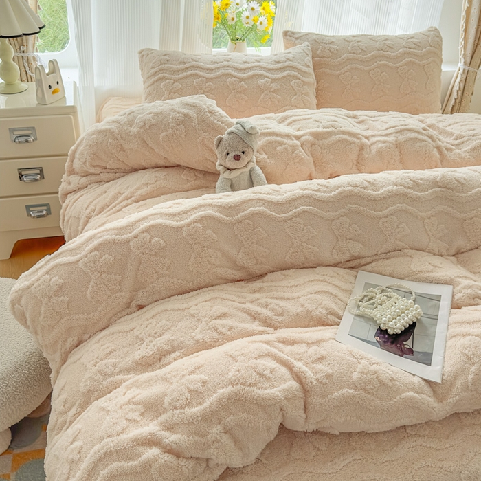 91家纺网 家纺一手货源 找家纺 老K (原美阁） 2025新款塔芙绒四件套单被套系列 奶咖