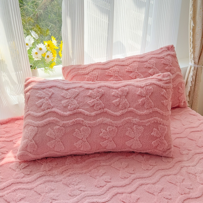 91家纺网 家纺一手货源 找家纺 老K (原美阁） 2025新款塔芙绒四件套单被套系列 粉色