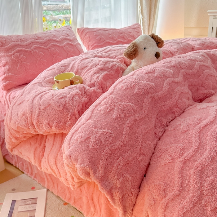 老K (原美阁） 2025新款塔芙绒四件套单被套系列 粉色