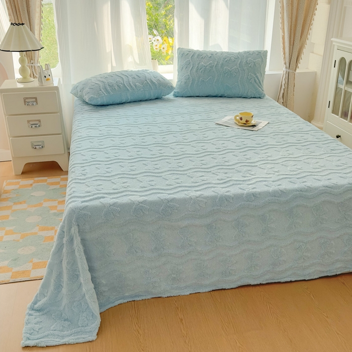 91家纺网 家纺一手货源 找家纺 老K (原美阁） 2025新款塔芙绒四件套单被套系列 蓝色