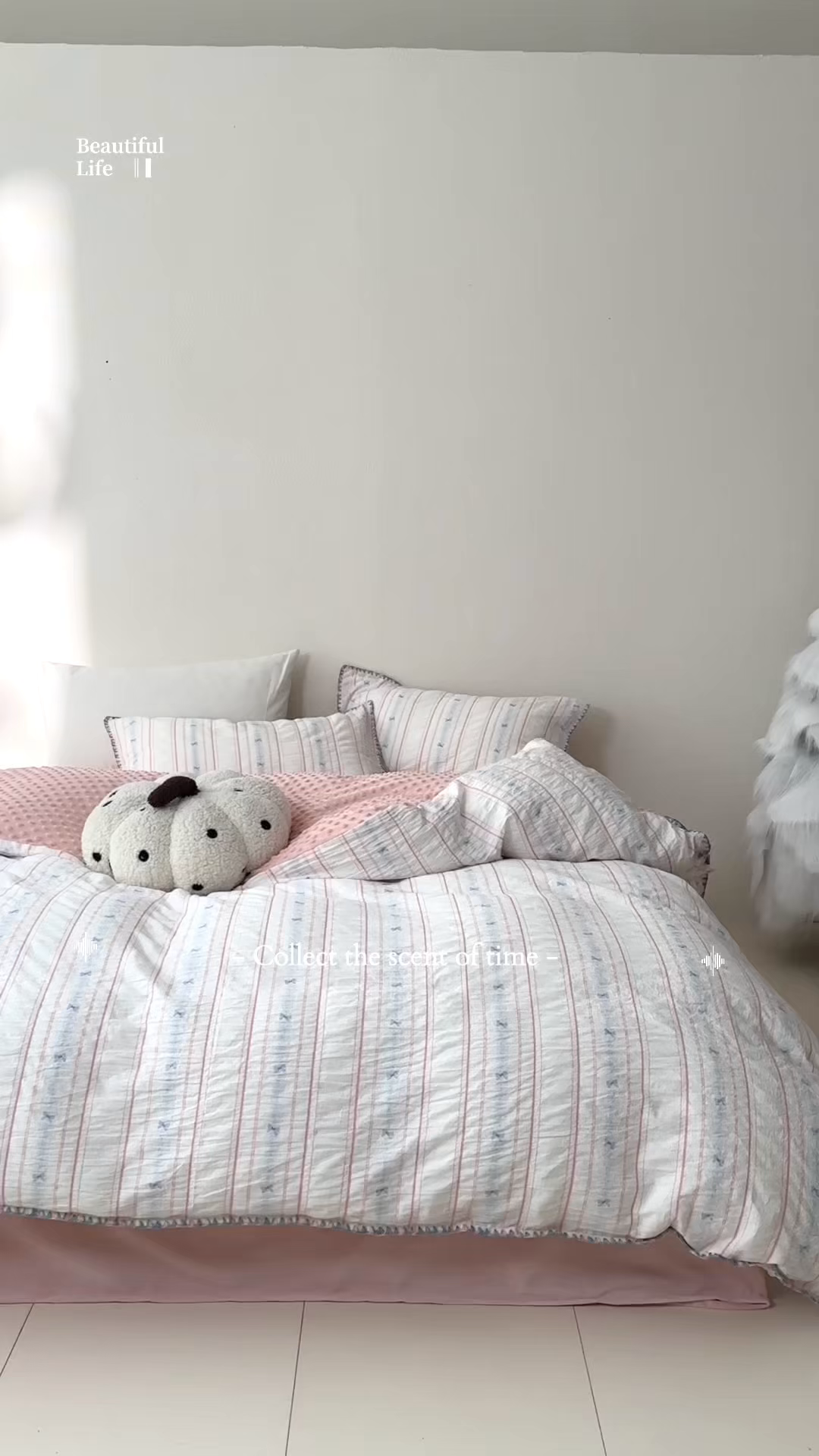 91家纺网 家纺一手货源 找家纺 洋铭区（原狠狠爱） 2025秋冬新款水洗棉色织提花+豆豆绒四件套 粉色小蝶