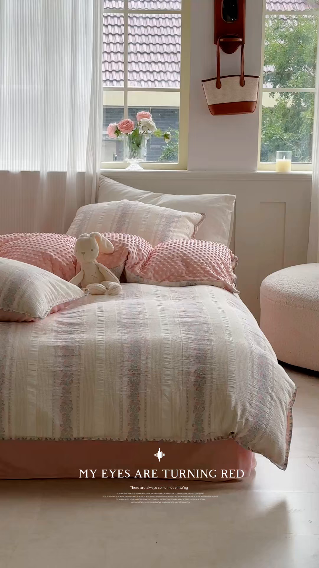 91家纺网 家纺一手货源 找家纺 洋铭区（原狠狠爱） 2025秋冬新款水洗棉色织提花+豆豆绒四件套 藤蔓-粉绿