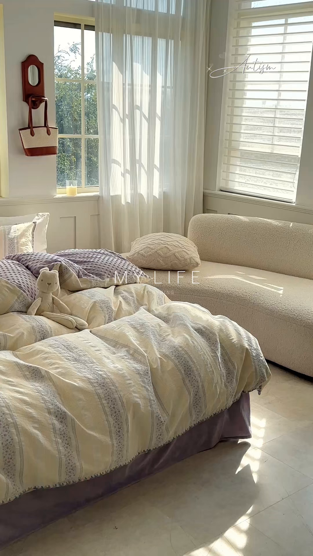 91家纺网 家纺一手货源 找家纺 洋铭区（原狠狠爱） 2025秋冬新款水洗棉色织提花+豆豆绒四件套 藤蔓-紫小花