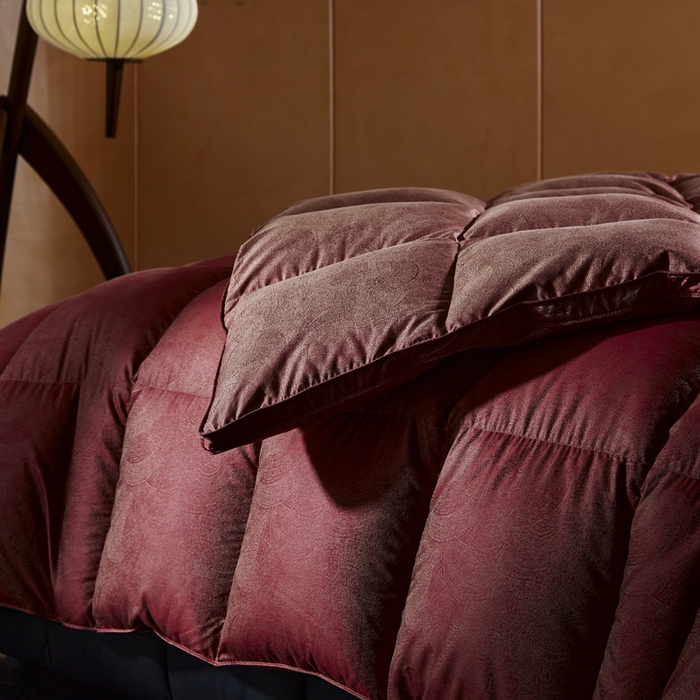 91家纺网 家纺一手货源 找家纺 暖羽屋羽绒馆  2025新款国标95白鸭绒被芯 婚庆羽绒被子 双人加厚喜被 2米结婚被子 繁星 红