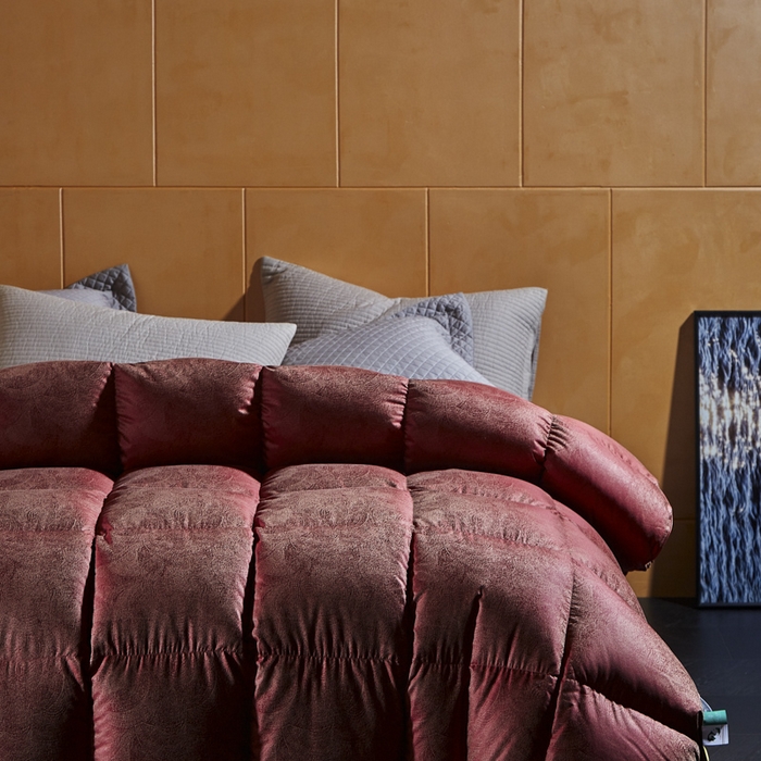 91家纺网 家纺一手货源 找家纺 暖羽屋羽绒馆  2025新款国标95白鸭绒被芯 婚庆羽绒被子 双人加厚喜被 2米结婚被子 繁星 红