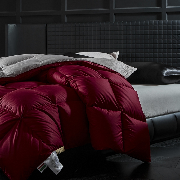 91家纺网 家纺一手货源 找家纺 暖羽屋羽绒馆  2025新款国标95白鸭绒被芯 婚庆羽绒被子 双人加厚喜被 2米结婚被子 怦然心动 红