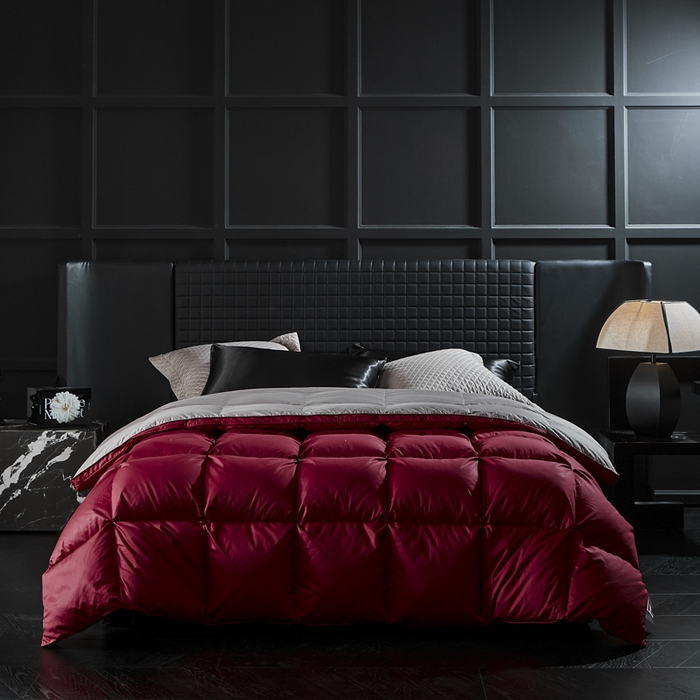 91家纺网 家纺一手货源 找家纺 暖羽屋羽绒馆  2025新款国标95白鸭绒被芯 婚庆羽绒被子 双人加厚喜被 2米结婚被子 怦然心动 红