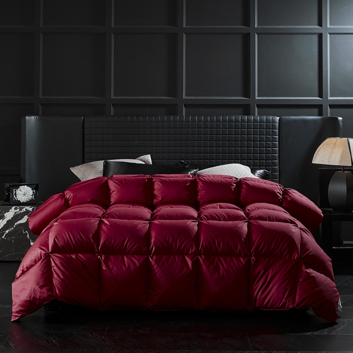 91家纺网 家纺一手货源 找家纺 暖羽屋羽绒馆  2025新款国标95白鸭绒被芯 婚庆羽绒被子 双人加厚喜被 2米结婚被子 怦然心动 红