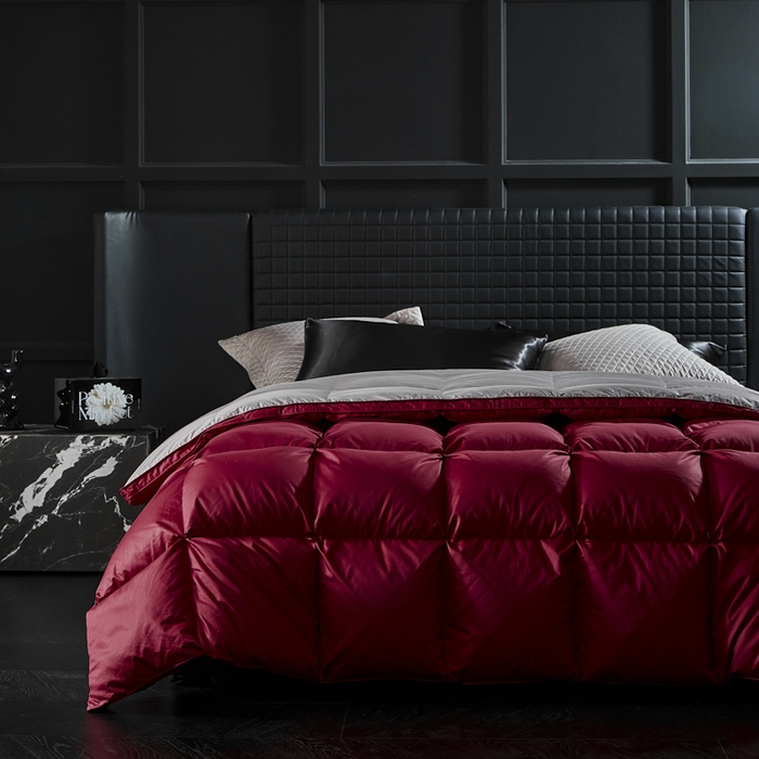 91家纺网 家纺一手货源 找家纺 暖羽屋羽绒馆  2025新款国标95白鸭绒被芯 婚庆羽绒被子 双人加厚喜被 2米结婚被子 怦然心动 红