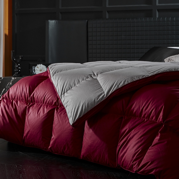 91家纺网 家纺一手货源 找家纺 暖羽屋羽绒馆  2025新款国标95白鸭绒被芯 婚庆羽绒被子 双人加厚喜被 2米结婚被子 怦然心动 红