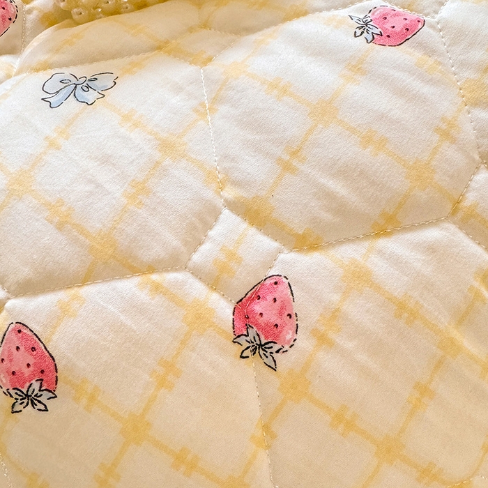 91家纺网 家纺一手货源 找家纺 优家居 2025新品水洗棉全夹棉床裙四件套韩版糯糯棉水洗皱皱纱床罩花边被套枕套直播爆款 莓好时光