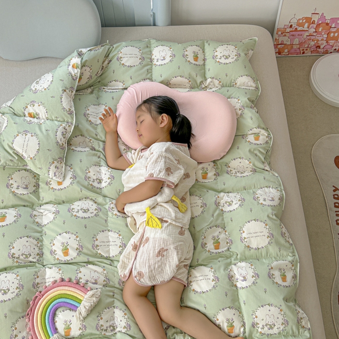 91家纺网 家纺一手货源 找家纺 暖羽屋羽绒馆  2025新款儿童95白鹅绒被1.5米学生纯棉羽绒被子 鹅绒被芯婴幼儿加厚春秋被羽绒冬被 青青小兔