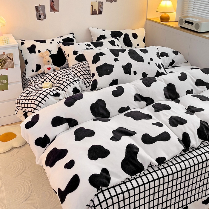 91家纺网 家纺一手货源 找家纺 （总）西引力 2025新款亲肤舒适加厚牛奶绒印花四件套