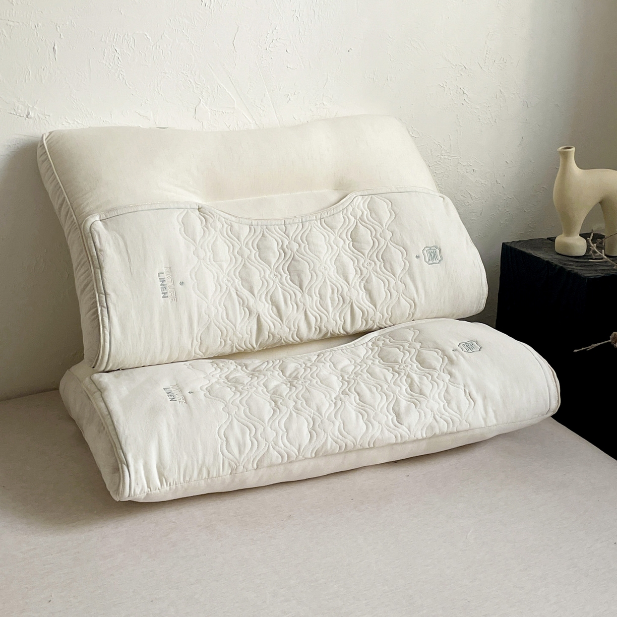 91家纺网 家纺一手货源 找家纺 （总）亦帆枕芯 2025秋冬新款深养棉麻护颈枕养生枕头枕芯