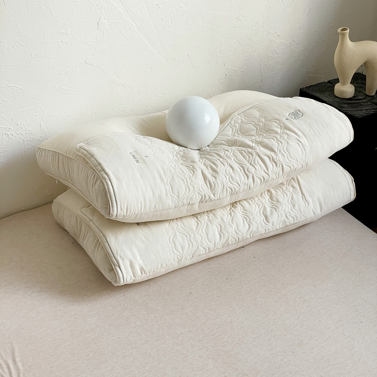 91家纺网 家纺一手货源 找家纺 （总）亦帆枕芯 2025秋冬新款深养棉麻护颈枕养生枕头枕芯