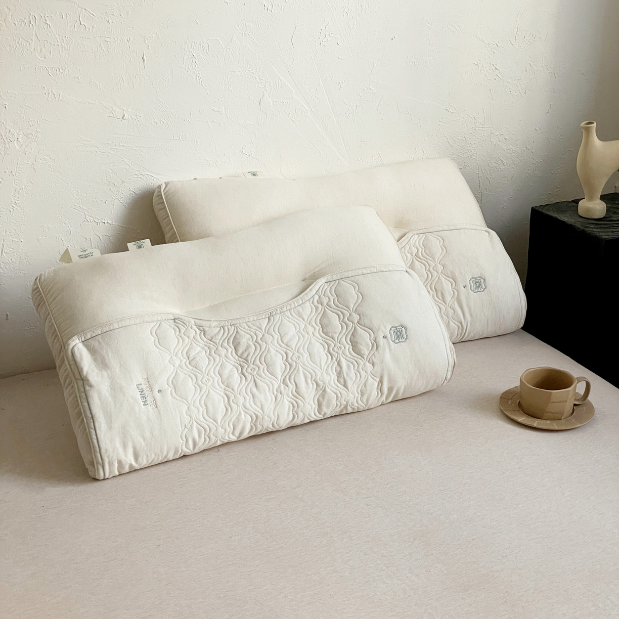 91家纺网 家纺一手货源 找家纺 亦帆枕芯 2025秋冬新款深养棉麻护颈枕养生枕头枕芯 单只装-深养棉麻护颈枕