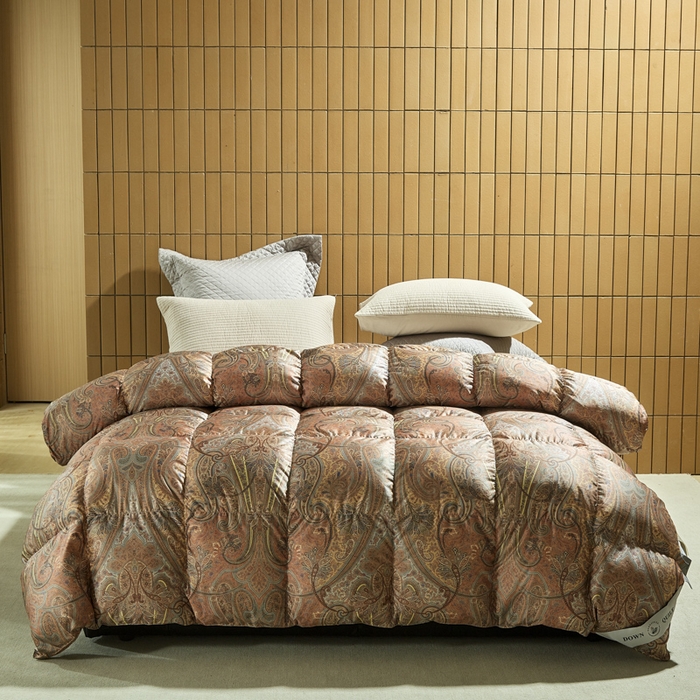 91家纺网 家纺一手货源 找家纺 （总）暖羽屋羽绒馆  2025新款绒子95白鹅绒被子 印花羽绒被芯双人加厚 2米冬被春秋被