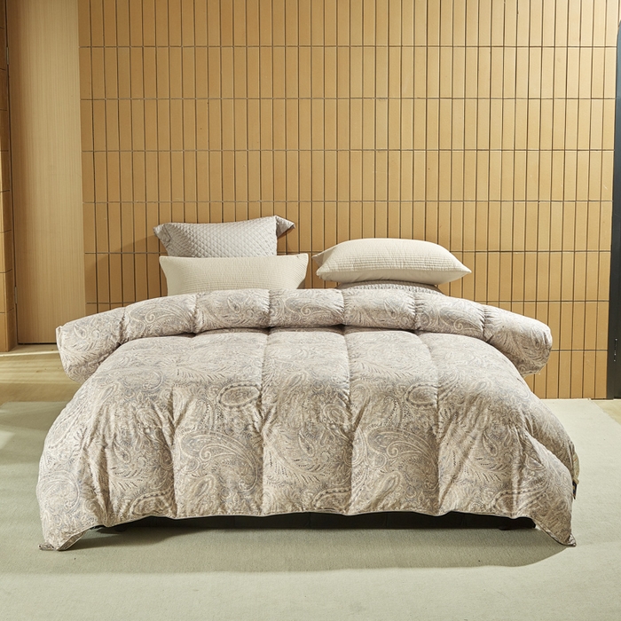 91家纺网 家纺一手货源 找家纺 （总）暖羽屋羽绒馆  2025新款绒子95白鹅绒被子 印花羽绒被芯双人加厚 2米冬被春秋被