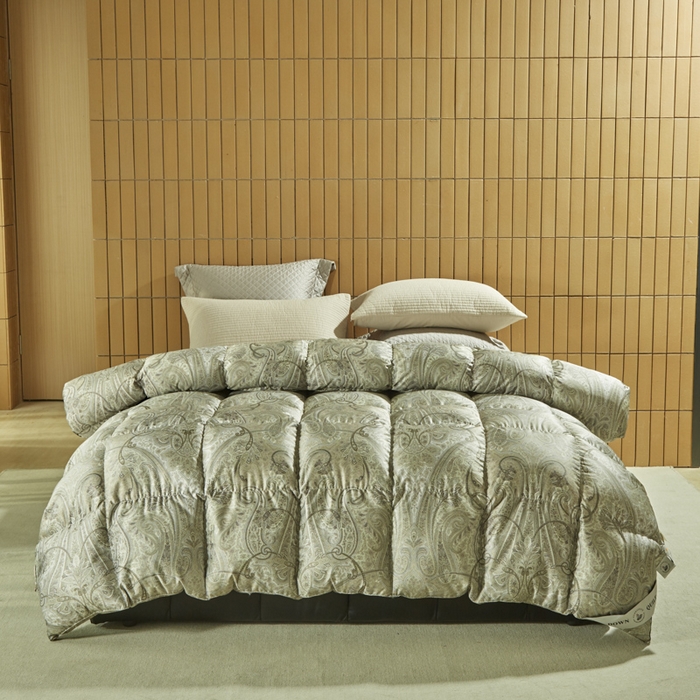 91家纺网 家纺一手货源 找家纺 （总）暖羽屋羽绒馆  2025新款绒子95白鹅绒被子 印花羽绒被芯双人加厚 2米冬被春秋被