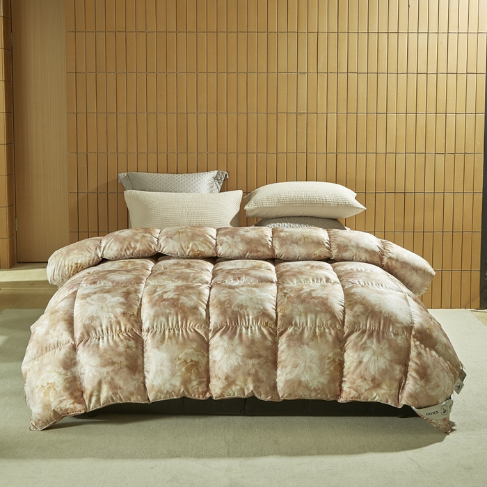 91家纺网 家纺一手货源 找家纺 暖羽屋羽绒馆  2025新款绒子95白鹅绒被子 印花羽绒被芯双人加厚 2米冬被春秋被 绚烂